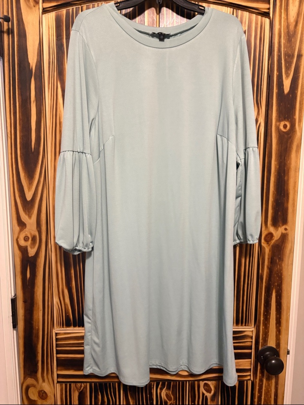 As U Wish Sage Green Long Sleeve Swing Dress